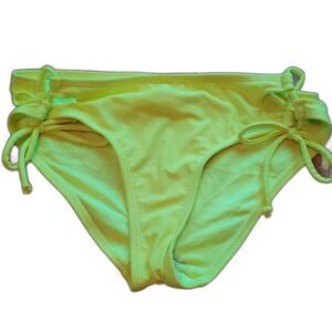 NOBO Yellow Ruche Side Tie Bikini Bottoms Junior 9 | Low-Rise Swimwear